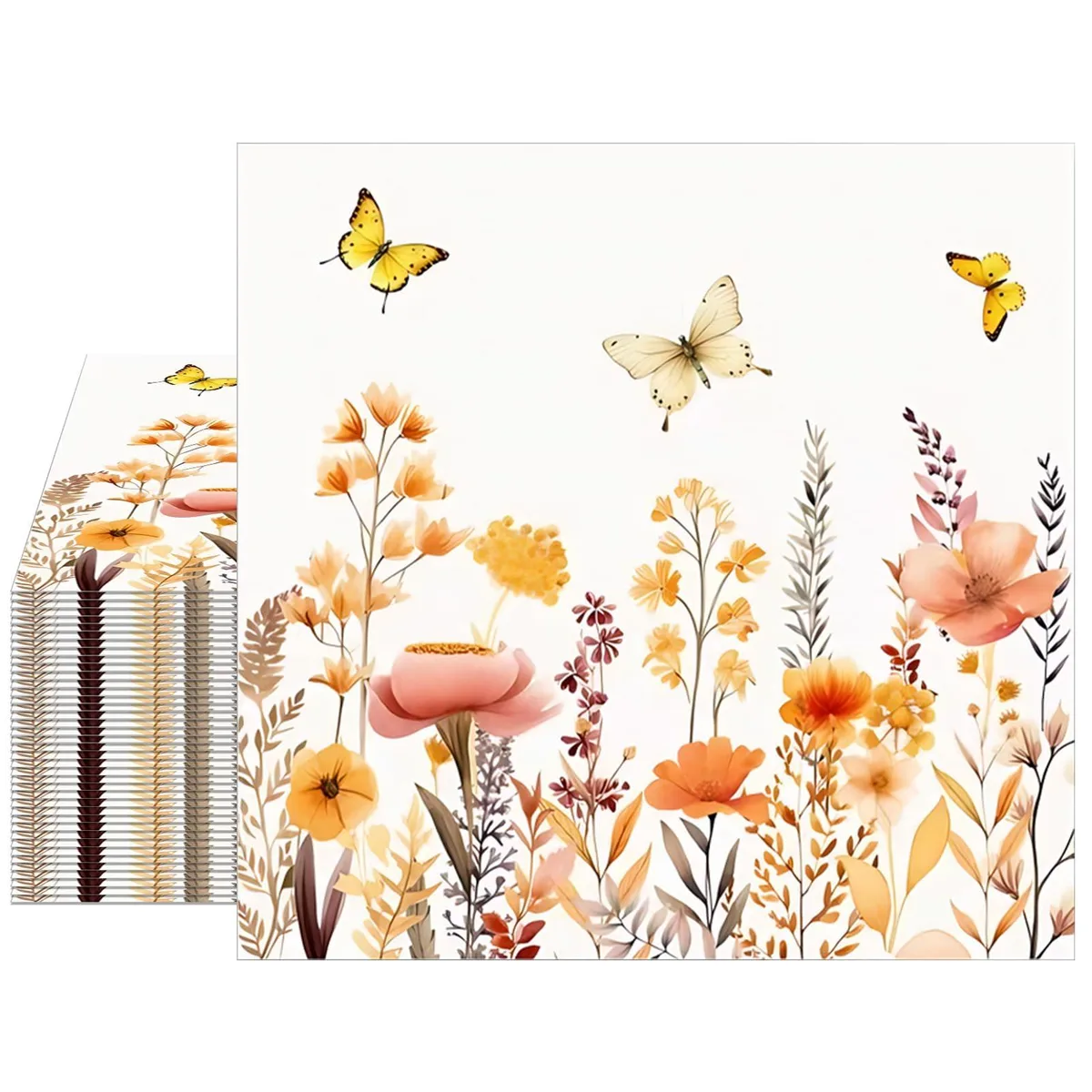  Engleya Miga Floral Paper Napkins 40pcs 6.5in 2-Ply Style B — product photo