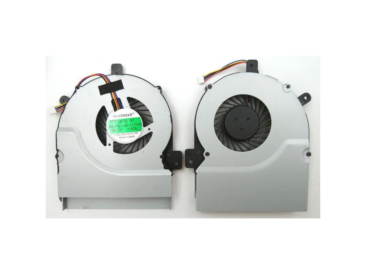 Small black rectangular laptop cooling fan with cable and connector