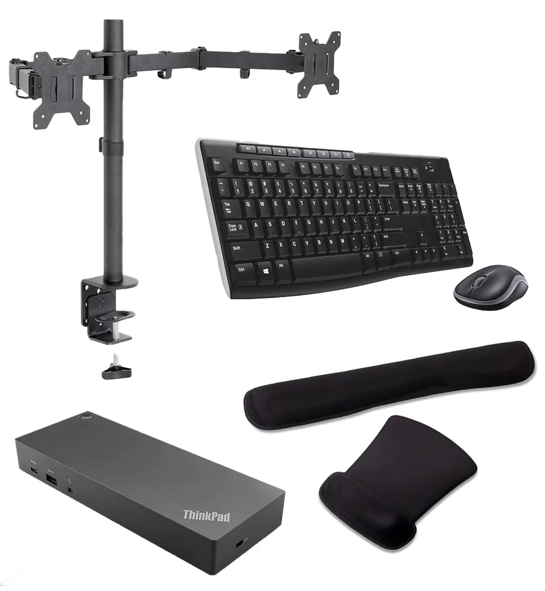 Lenovo Lenovo ThinkPad Hybrid USB-C Dock 90W 4K Bundle with Stand, MK270, Gel Pad — product photo