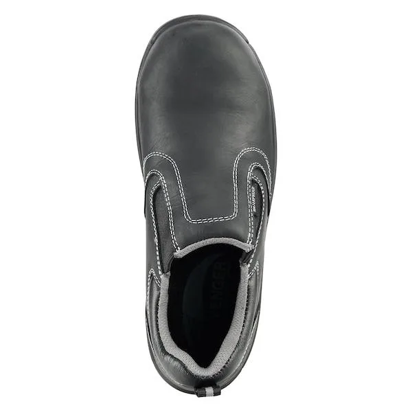 Black slip-on composite toe work boot size 8