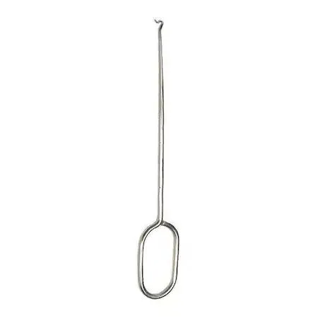 Five nickel-plated steel push hooks, six inches long, flat tips