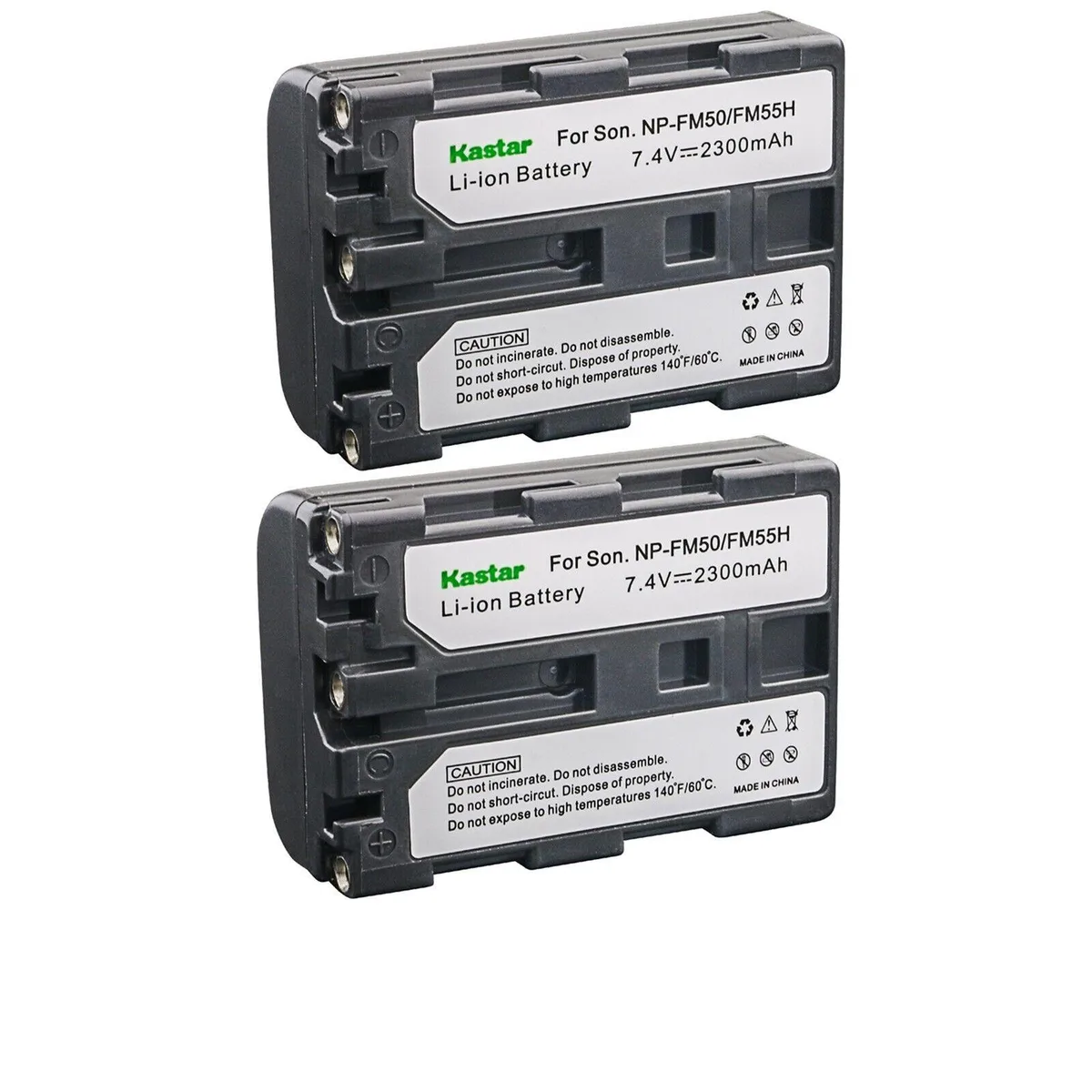 Kastar Kastar NP-FM50/NP-FM55H 2-Pack Li-Ion Camera Battery 7.4V 2300mAh — product photo