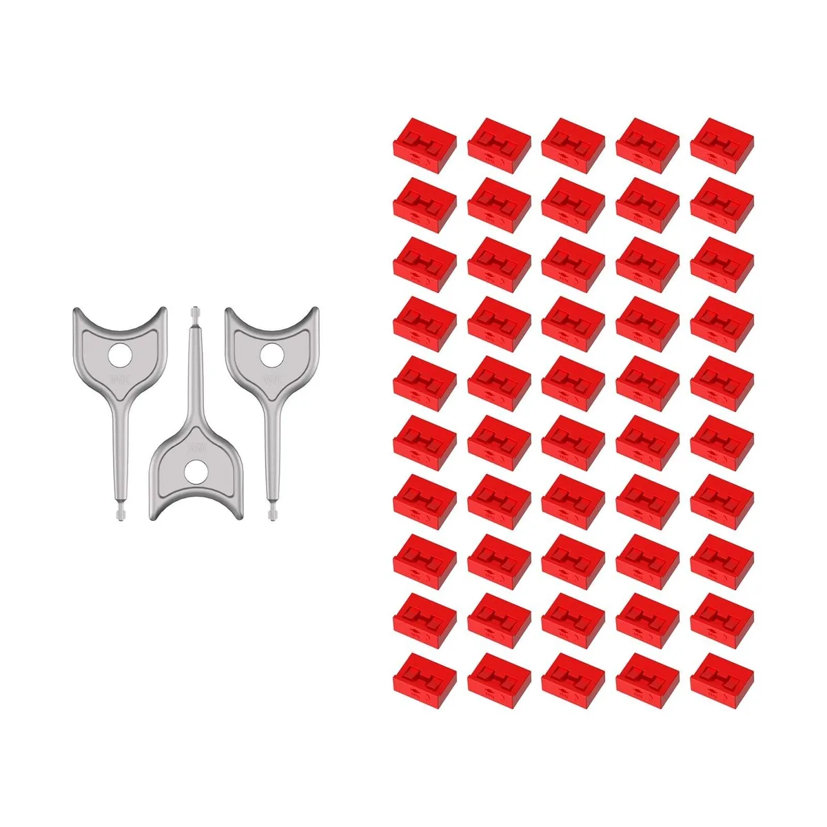 V2 Technologies V2 Technologies 50PCS USB-A Port Blockers with 3 Keys Red — product photo