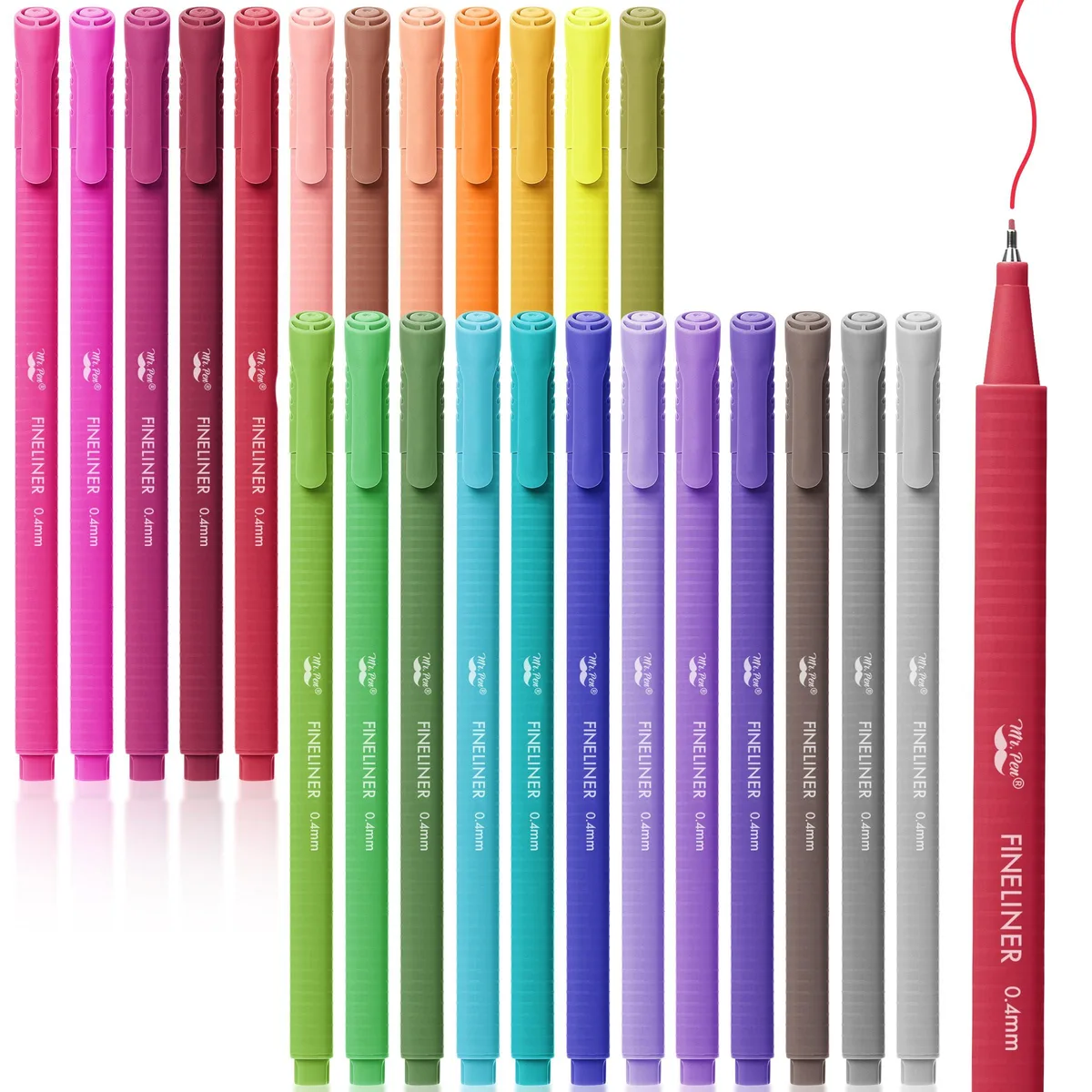 Logitech Mr. Pen Fineliner Pens 24 Pack 0.4mm Tip Blue — product photo