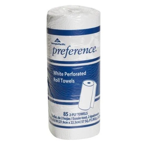 White 2-ply paper towel roll 85 sheets embossed sheets perforated roll
