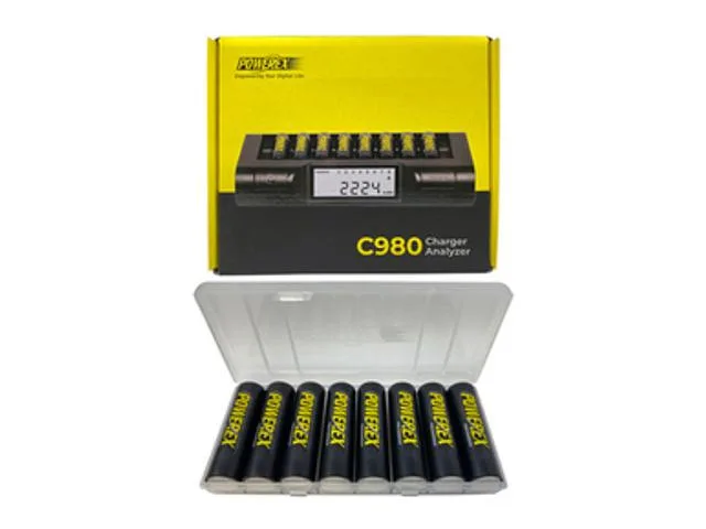 Maha Energy Corp. Maha Energy Corp. C980 smart charger with 8 AA 2700 mAh NiMH batteries — product photo