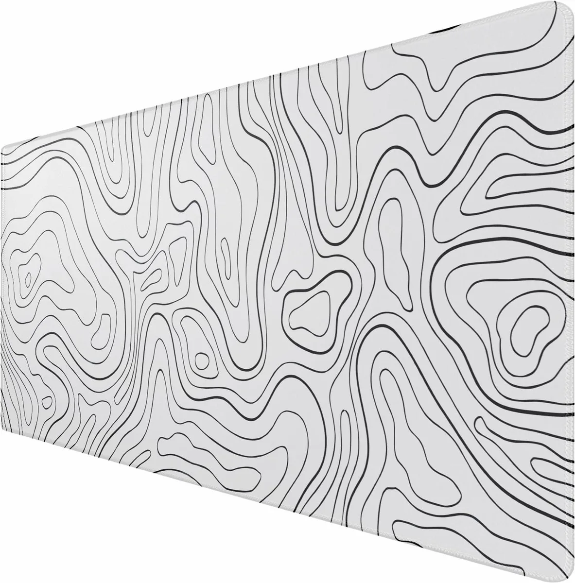  Keychron YON6 Mouse Pad 31.5 x 15.7 in White Black Lines — product photo