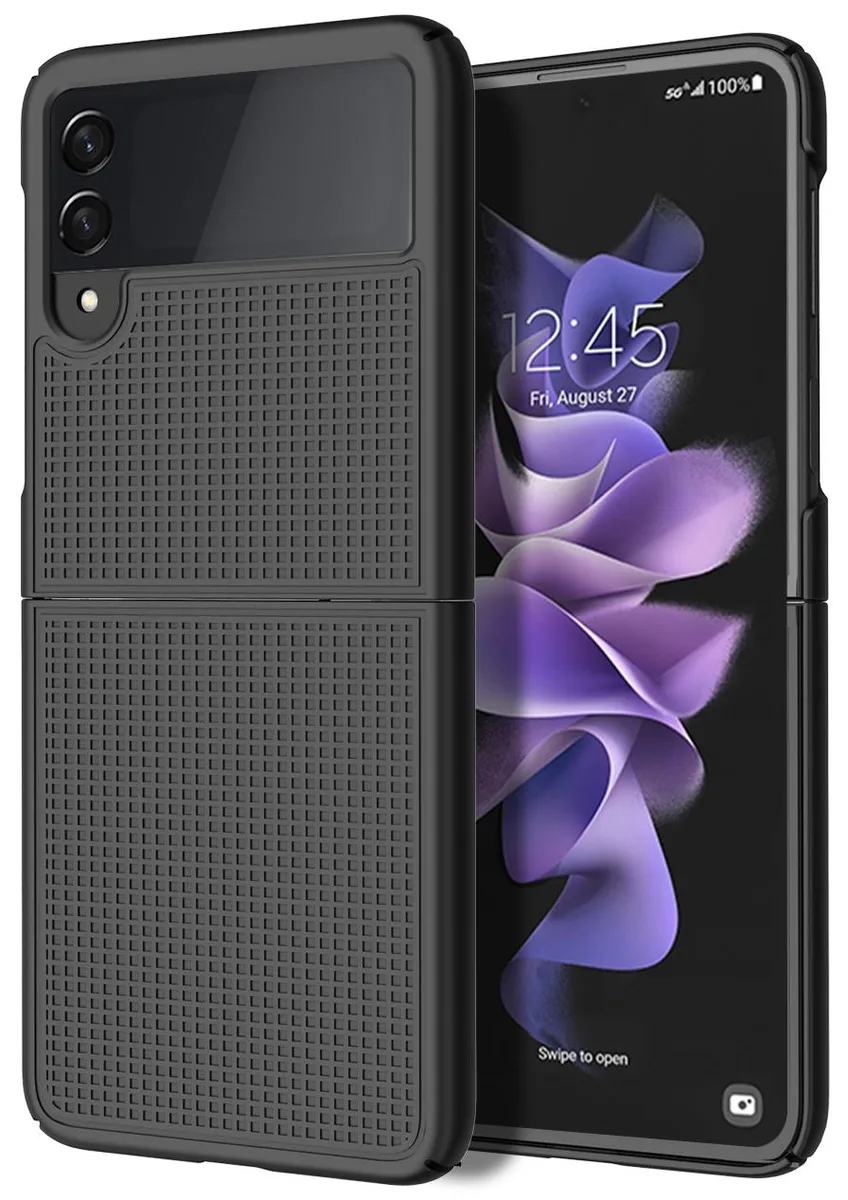 Nakedcellphone Nakedcellphone Textured Grid Hard Case for Samsung Galaxy Z Flip 3 5G (SM-F711, 2021) — product photo
