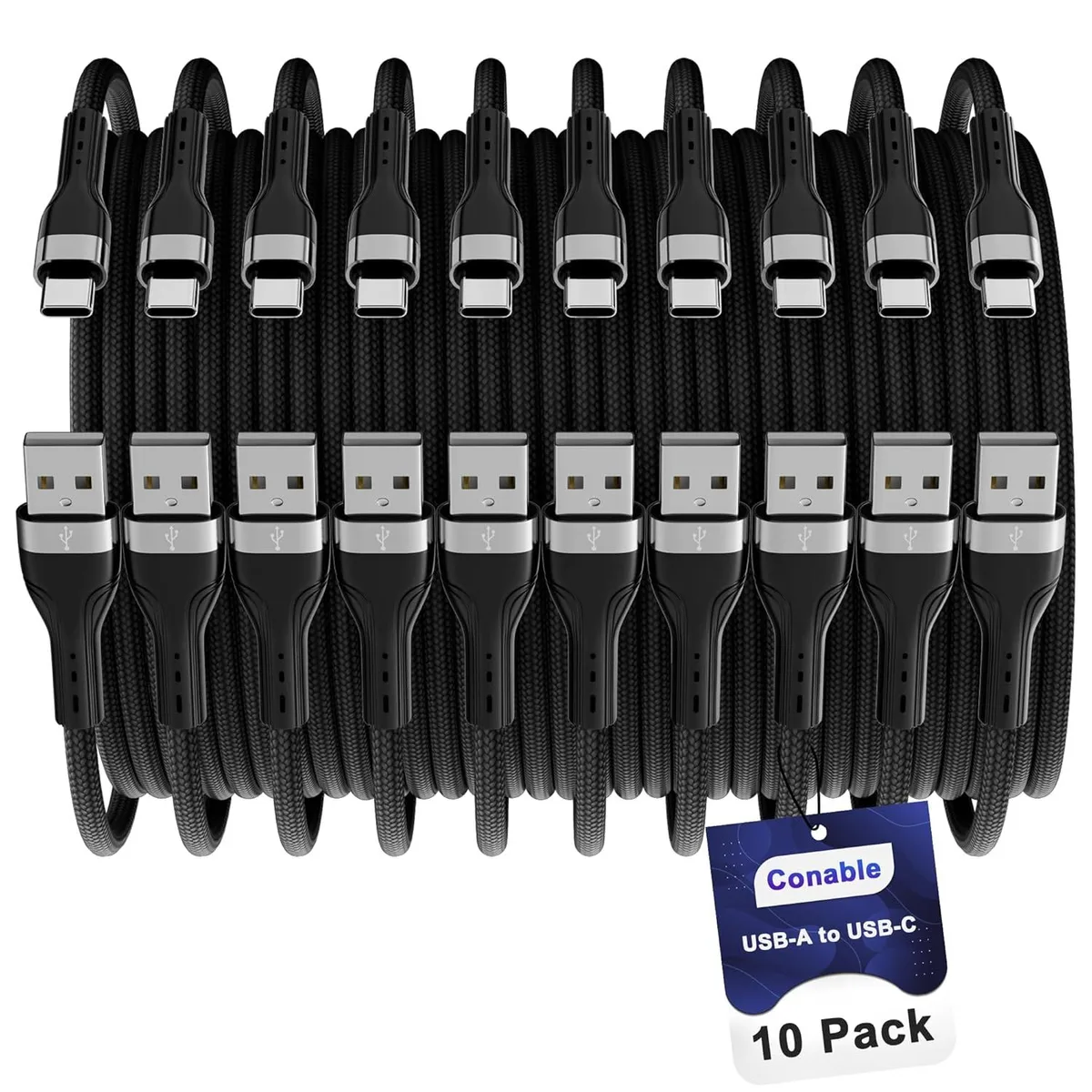 miqpower miqpower USB A to C Cable 4FT 10-Pack 3A 480Mbps — product photo