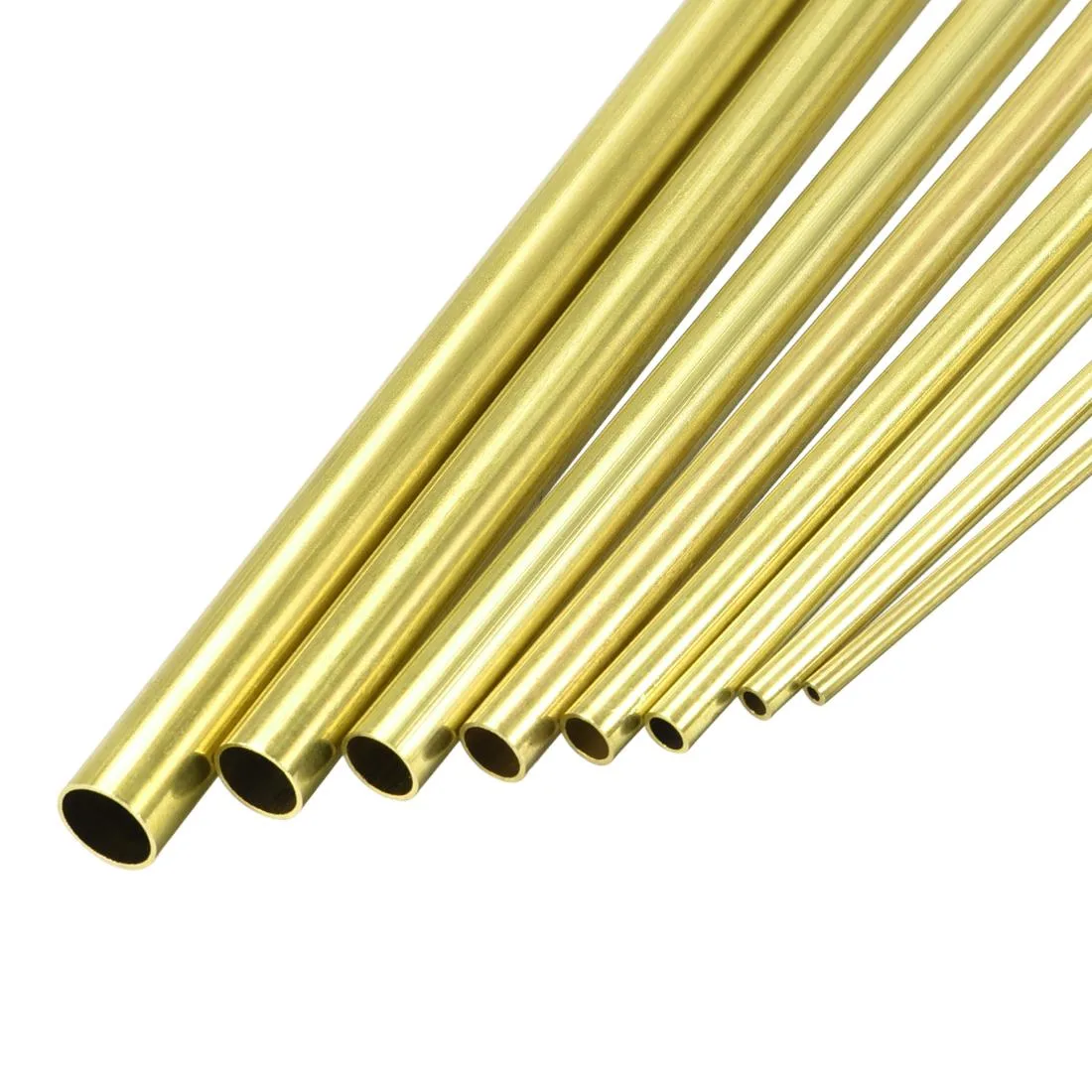 Unique-Bargains Unique-Bargains Brass Tube Set 2.5-9.5mm OD 0.5mm Wall 300mm Pack of 8 — product photo