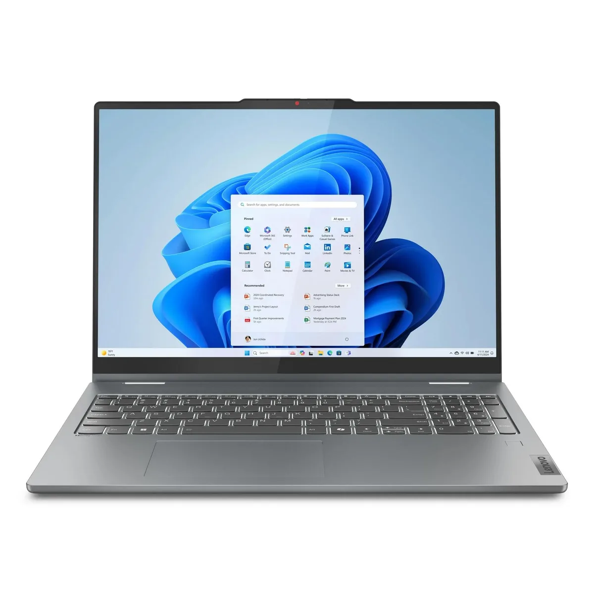 Lenovo Lenovo IdeaPad 5 2-in-1 16IRU9 laptop Ryzen 7 16GB 1TB Lunar Gray — product photo