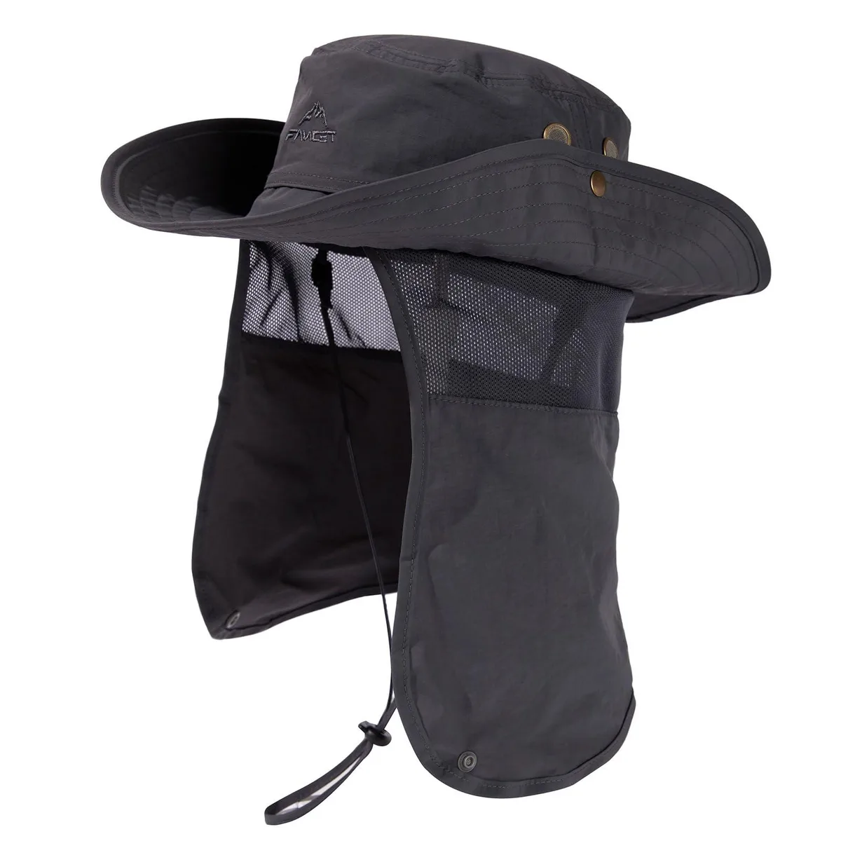 Comhats UPF 50+ Wide Brim Sun Hat with Neck Flap Dark Grey L/XL — product photo