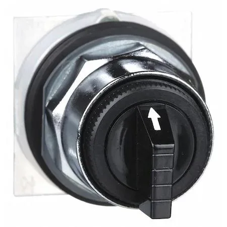 Schneider Electric black selector switch short handle 30mm three position