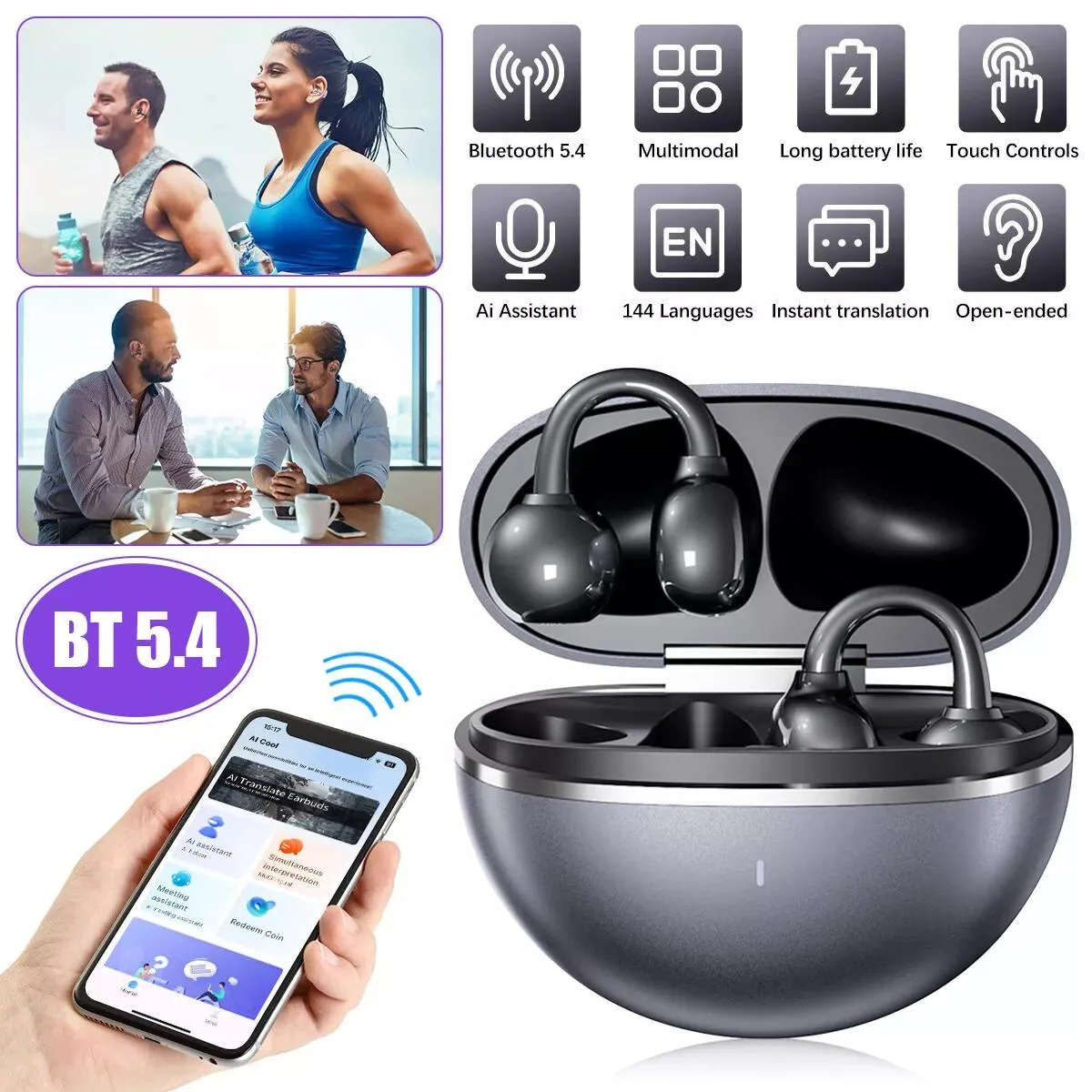 NShi NShi AI Translator Earbuds 144 Language iPhone 5.4 10m 2024 — product photo