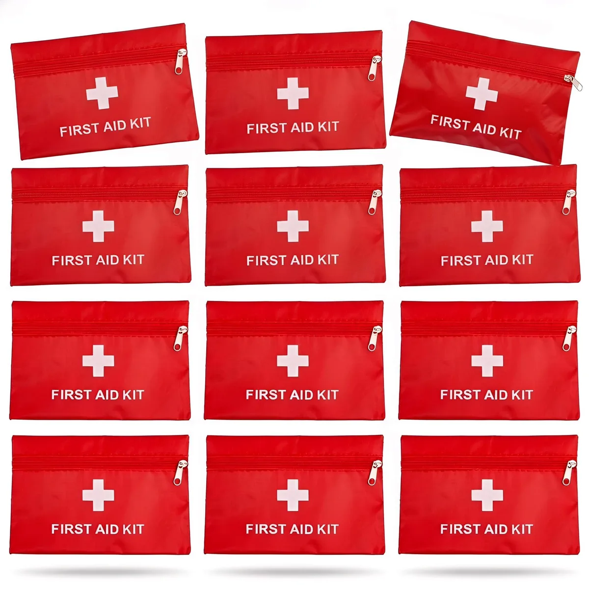  AHDSGJH 12 Pack Empty First Aid Kit Bag Red 11x16cm — product photo