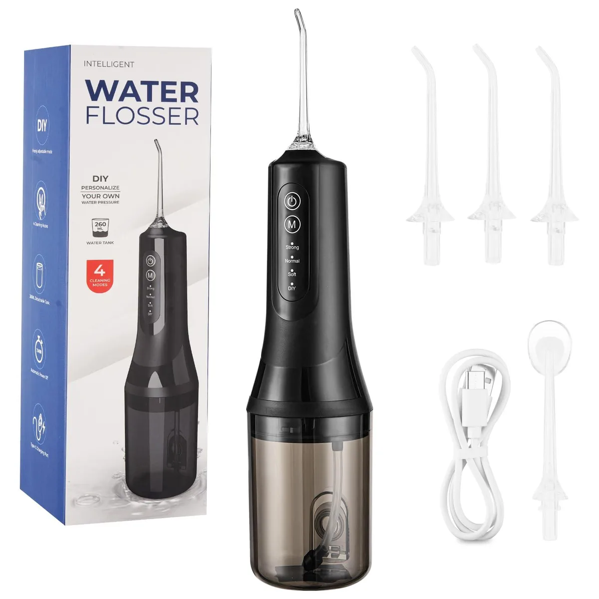 Water Dental Flosser Teeth Pick 260ml IPX7 Wand — product photo