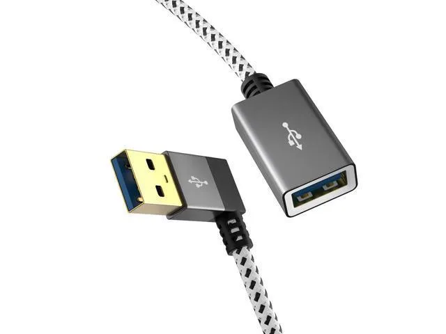 ORVIX ORVIX USB 3.0 Extension Cable Left Angle 1 FT Space Gray Aluminum — product photo