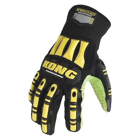Black and yellow cut-resistant rigger gloves with TPR knuckle protection and double-layer synthetic leather palm
