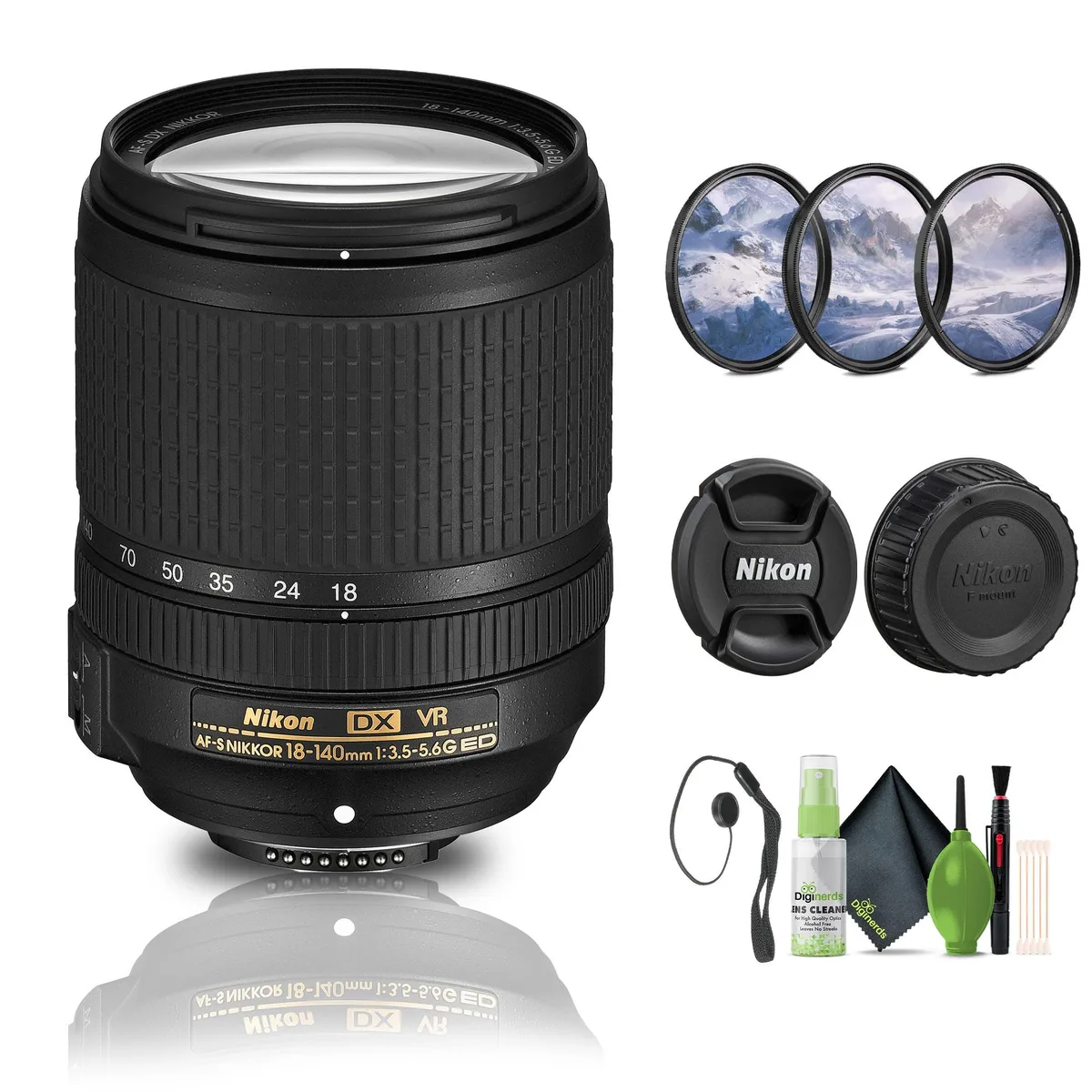Nikon Inc Nikon Inc AF-S DX NIKKOR 18-140mm f/3.5-5.6G ED VR Zoom Lens + Filter Kit (2213) — product photo