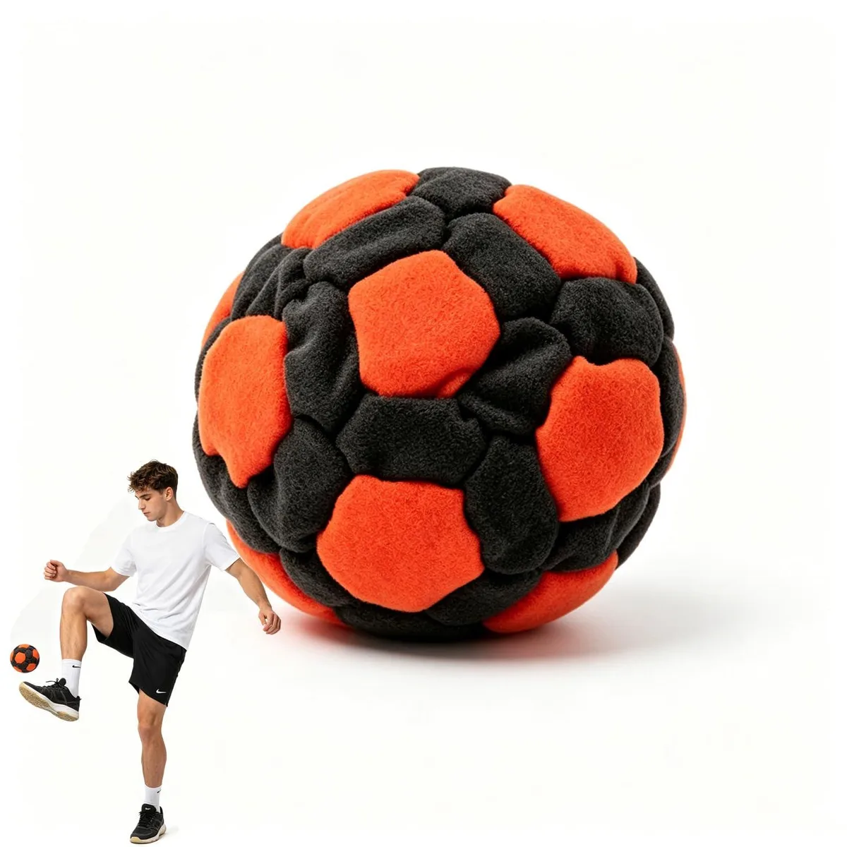  Soft Plush Footbag Soccer Training Aid Orange — product photo
