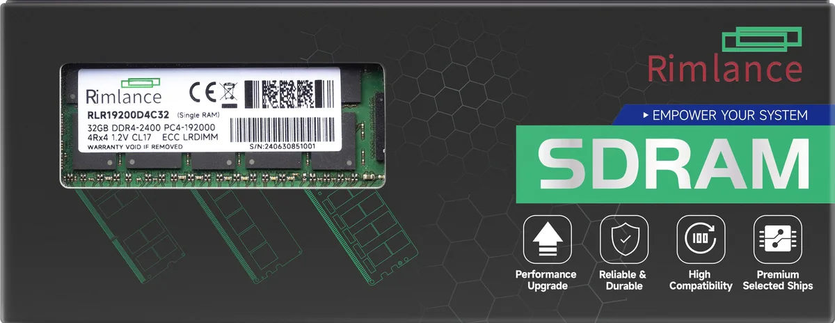 RIMLANCE RIMLANCE RLR19200D4C32 32GB DDR4 2400 CL17 2Rx4 LRDIMM server RAM — product photo