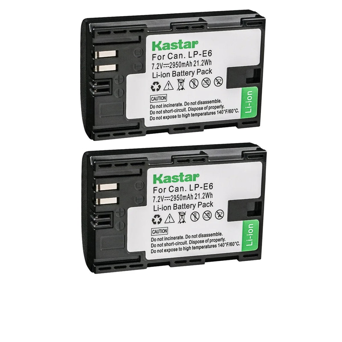 Kastar Kastar LP-E6NH 2-pack camera battery 2950mAh 7.2V 21.2Wh — product photo