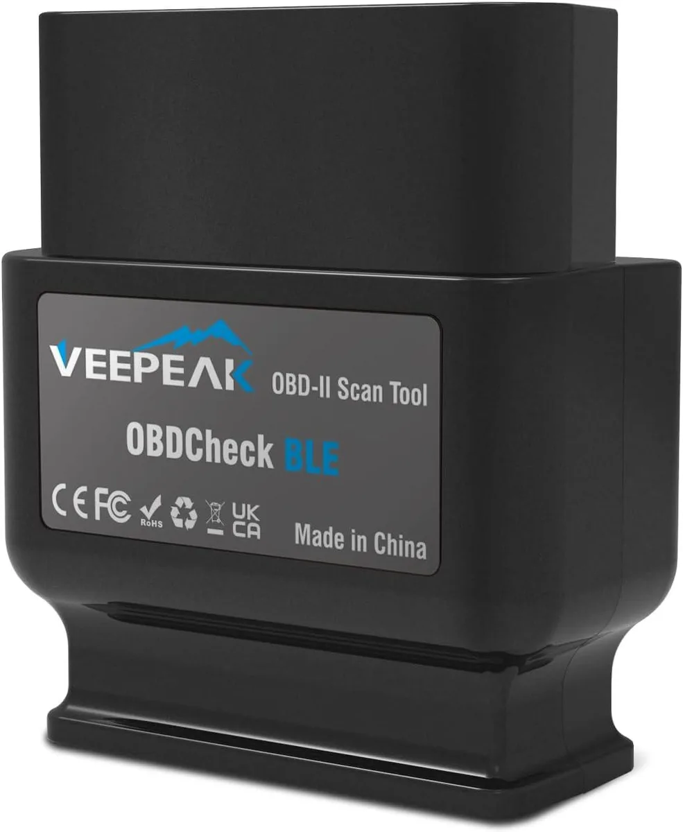 Small black OBD-II scanner with Bluetooth 4.0