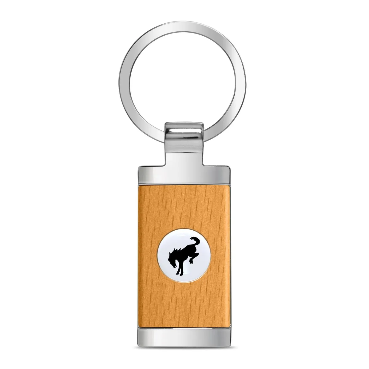 iPick Image, LLC iPick Image, LLC Ford Bronco Key Chain Maple Wood Chrome Trim — product photo
