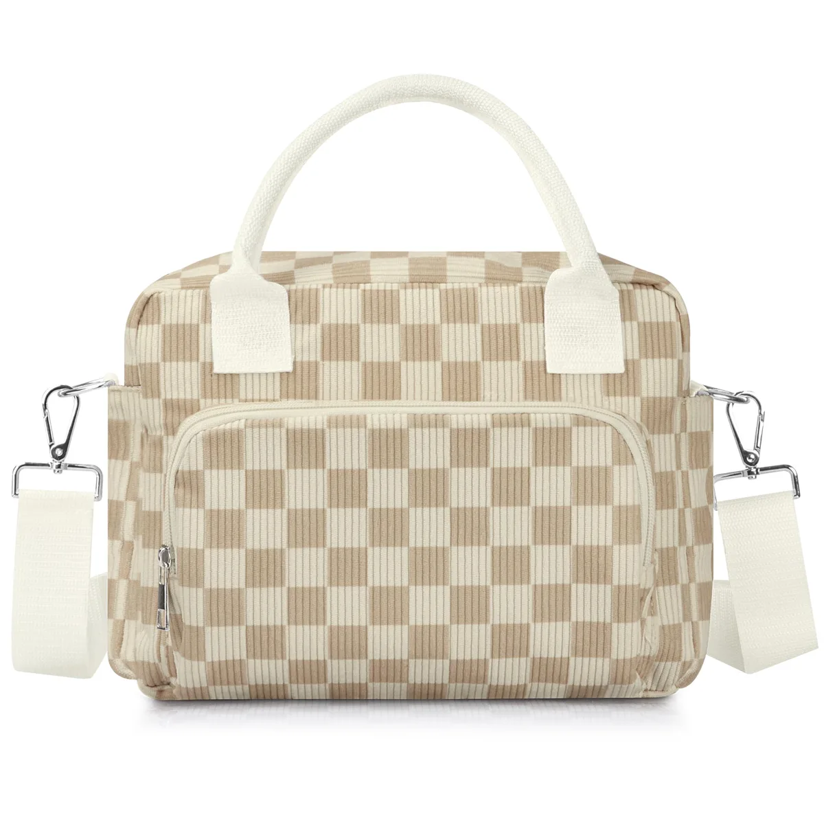 No Sew No Sew TG-WCB3-DXR Insulated Lunch Bag Checkered Khaki 10L — product photo