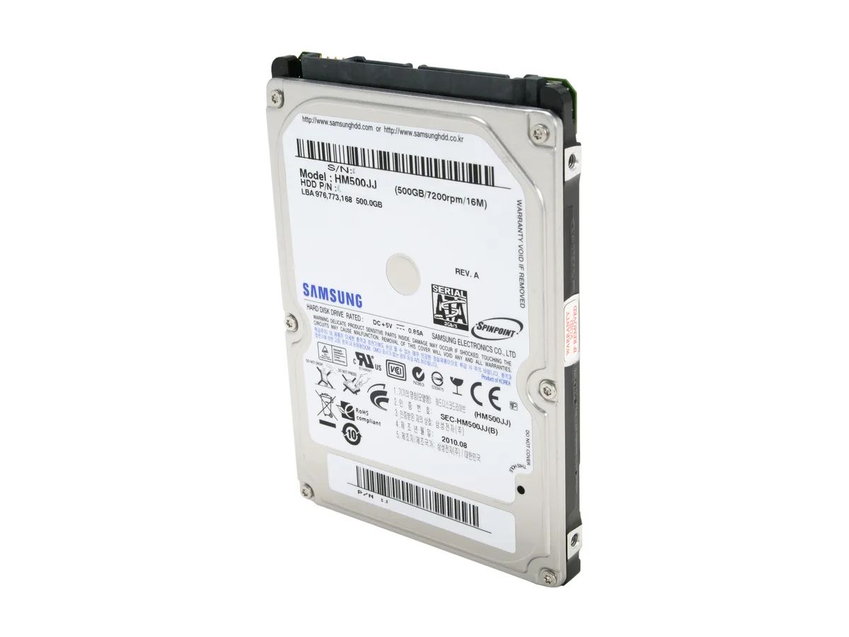 SAMSUNG SAMSUNG HM500JJ 500GB 7200 RPM 16MB Cache SATA 3.0Gb/s 2.5" laptop hard drive — product photo