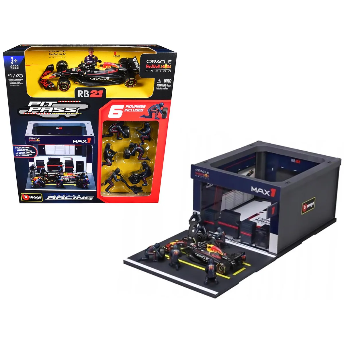 BBURAGO BBURAGO Red Bull Racing Pit Pass Diorama RB21 #1 1/43 2025 hobby collectible — product photo