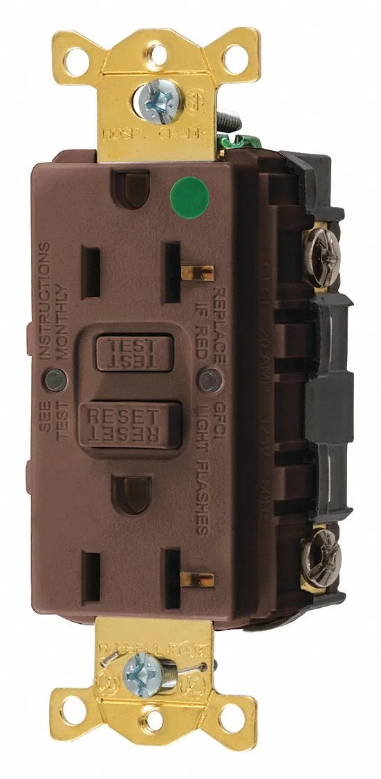 Hubbell Incorporated Hubbell Incorporated GFR83 GFCI Receptacle 20A 125VAC 5-20R Brown — product photo
