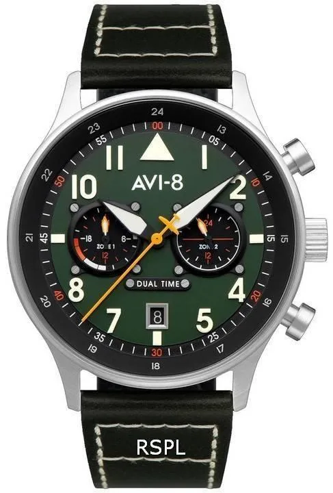 AVI-8 AVI-8 Hawker Hurricane AV-4088-02 Green Dial Leather Watch — product photo