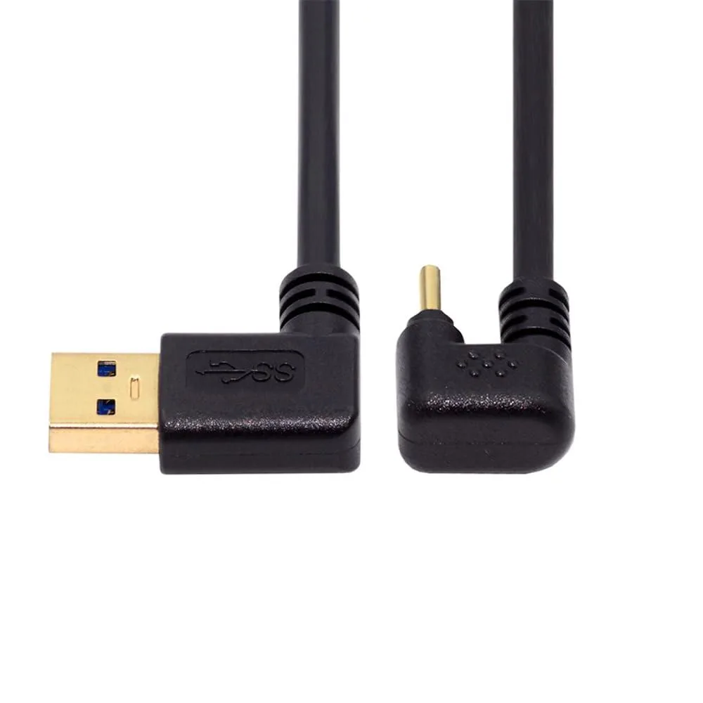 Fervit Fervit USB 3.0 Type-A Right Angled to USB-C Opposite U Shape Back Angled Cable 30cm — product photo