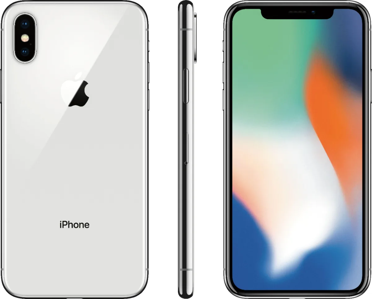 Apple Apple iPhone X A1865 64GB Silver cell phones - unlocked — product photo