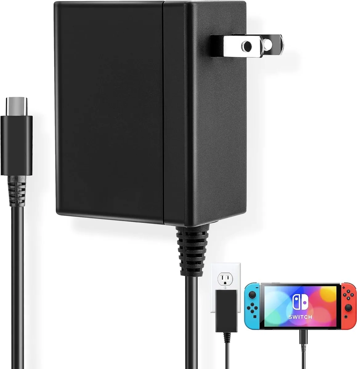 Dell Switch 2 Charger HYC-KM1503 USB-C 15V 2.6A 60W power adapter — product photo