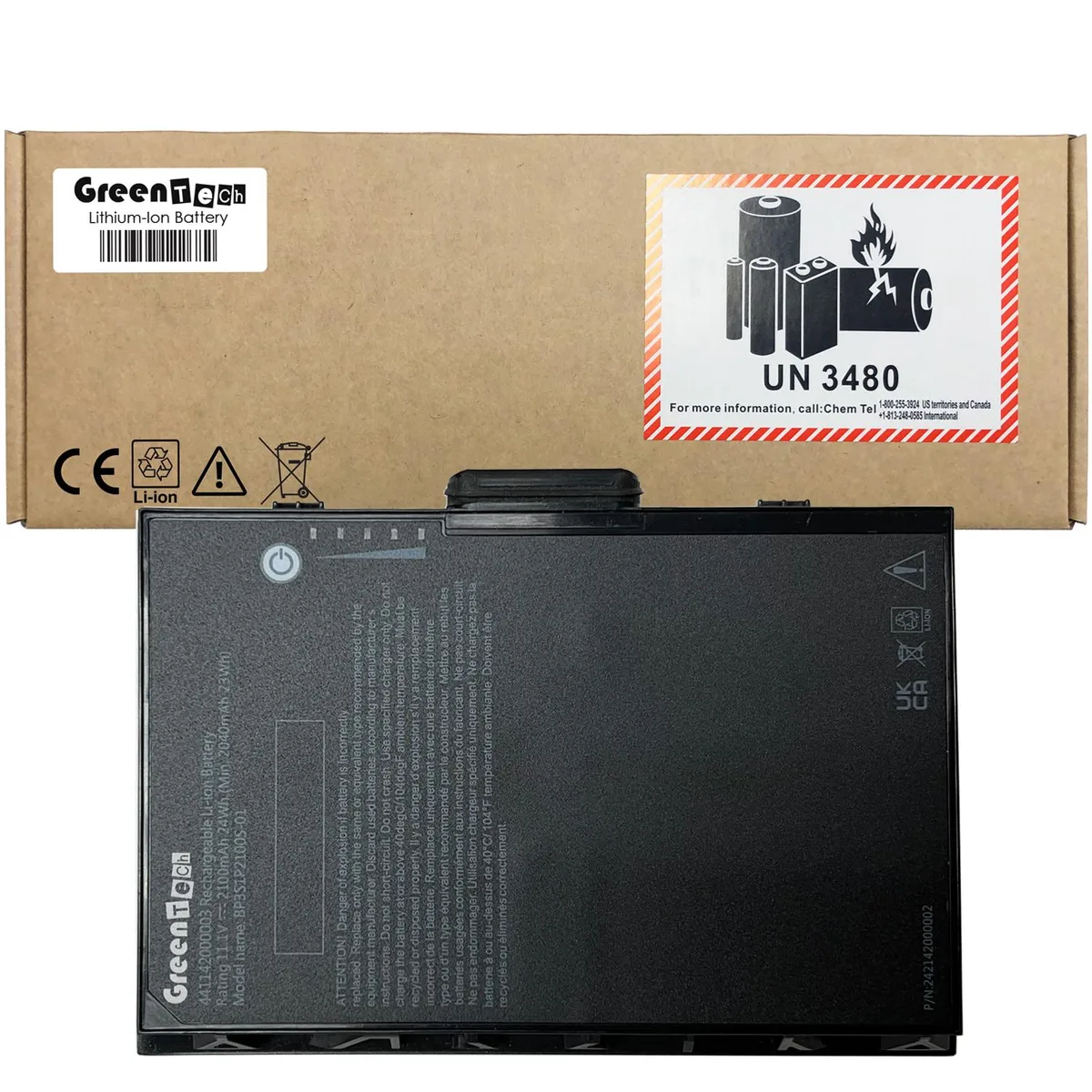 GreenTechLLC GreenTechLLC GBM3X4 laptop battery for Getac K120 11.1V 24Whr 2100mAh 3-cell — product photo