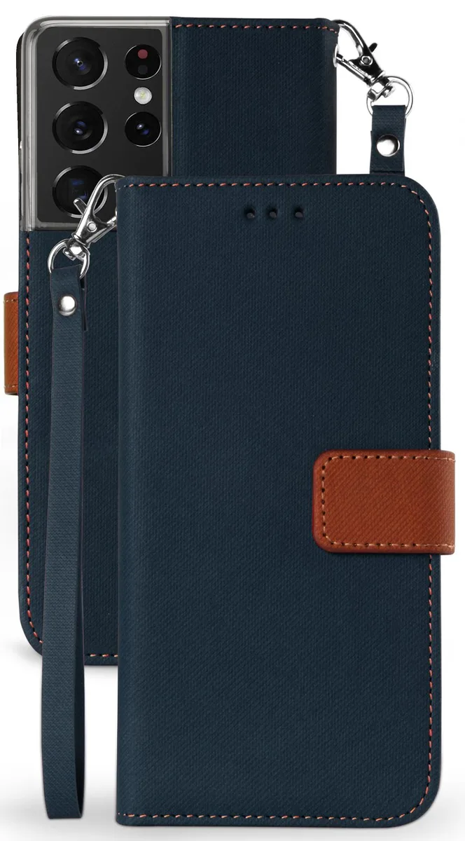 Nakedcellphone Nakedcellphone Infolio-D Wallet Case Navy for Samsung Galaxy S21 Ultra 5G — product photo