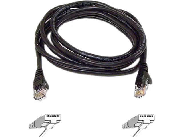 Belkin Belkin A3L980-25-BLK network ethernet cable Cat6 25 ft Black — product photo