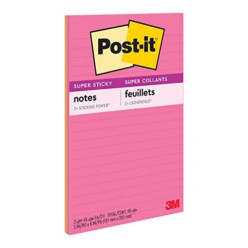 3M 3M 5845SS Super Sticky Lined Notes 127x203mm — product photo