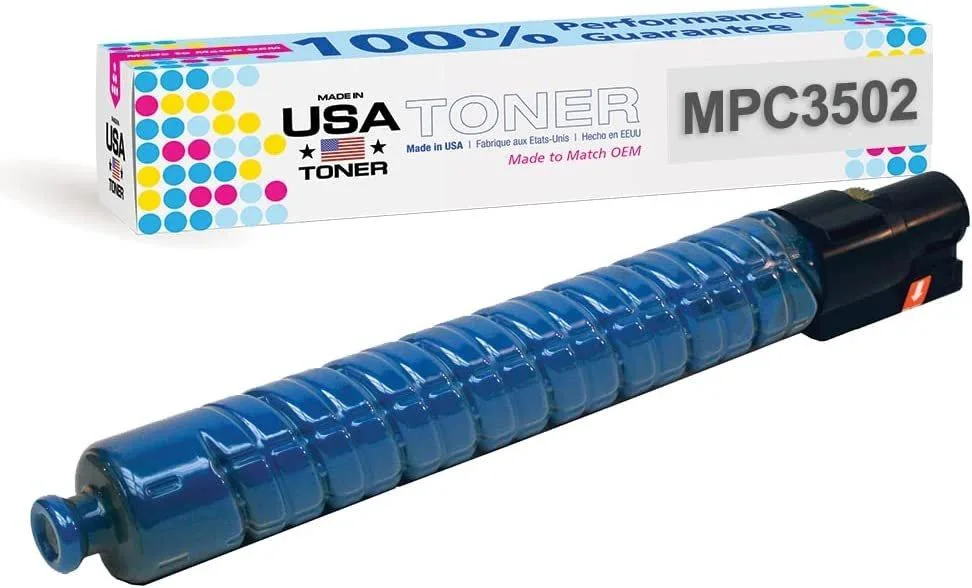 MADE IN USA TONER MADE IN USA TONER Cyan Toner Cartridge for Ricoh Savin MP C3002 MP C3502 841738 841650 18000 pages — product photo