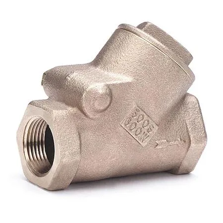 Bronze Y-pattern swing check valve with threaded ends, 5.875 inches long