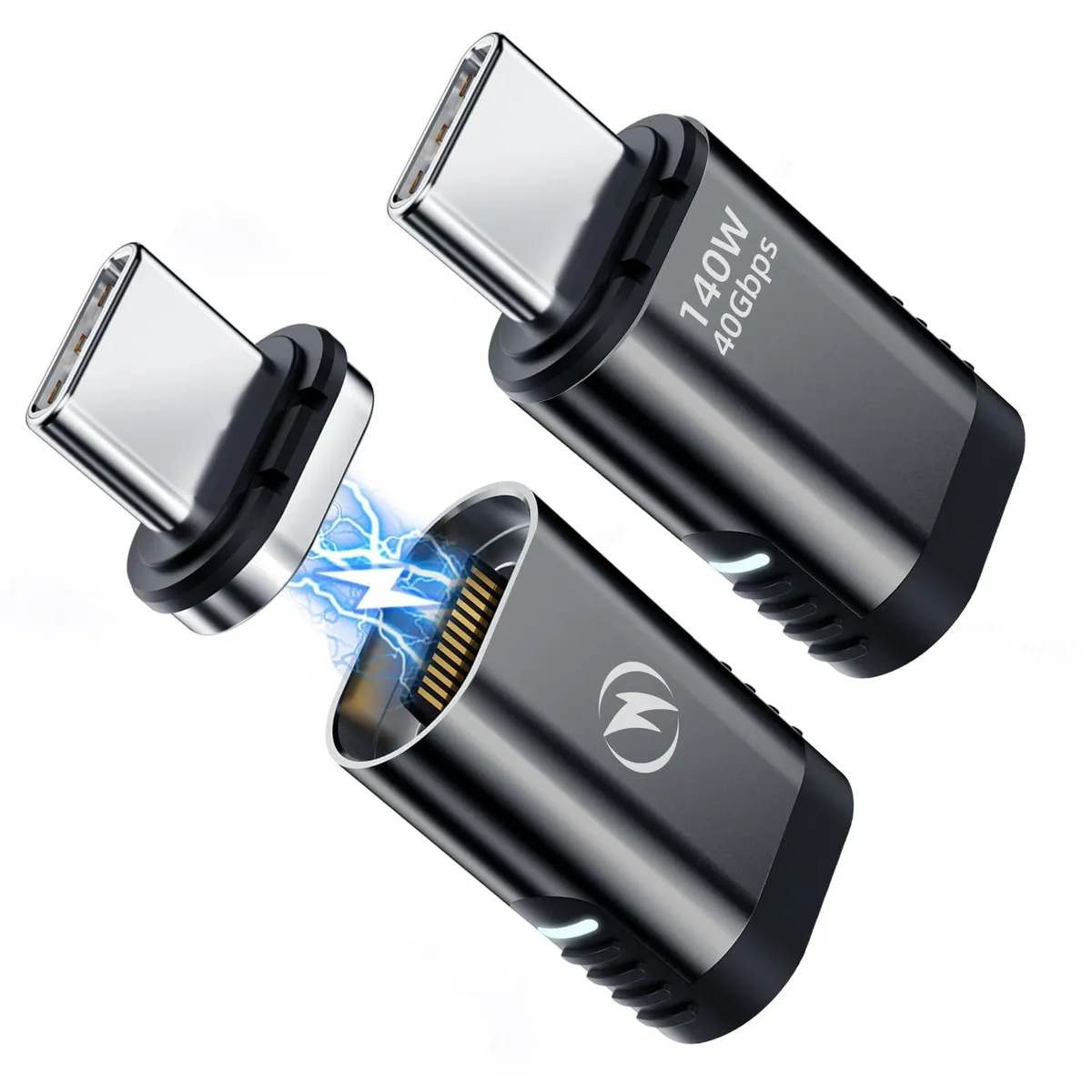 No Sew No Sew USB C Magnetic Adapter Straight 24Pin PD140w 40Gbps 8K 60Hz 2 Pack — product photo
