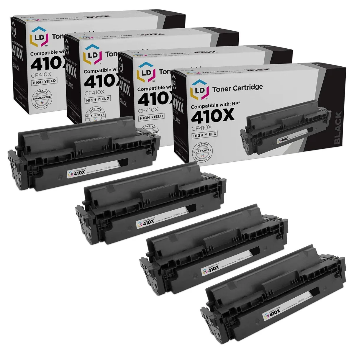 LD Products LD Products Compatible Toner Cartridge HP 410X CF410X High Yield Black 4-Pack — product photo