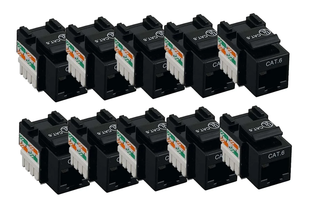 iMBAPrice iMBAPrice Cat6 RJ45 Punch-Down Keystone Jack 10-Pack Black — product photo