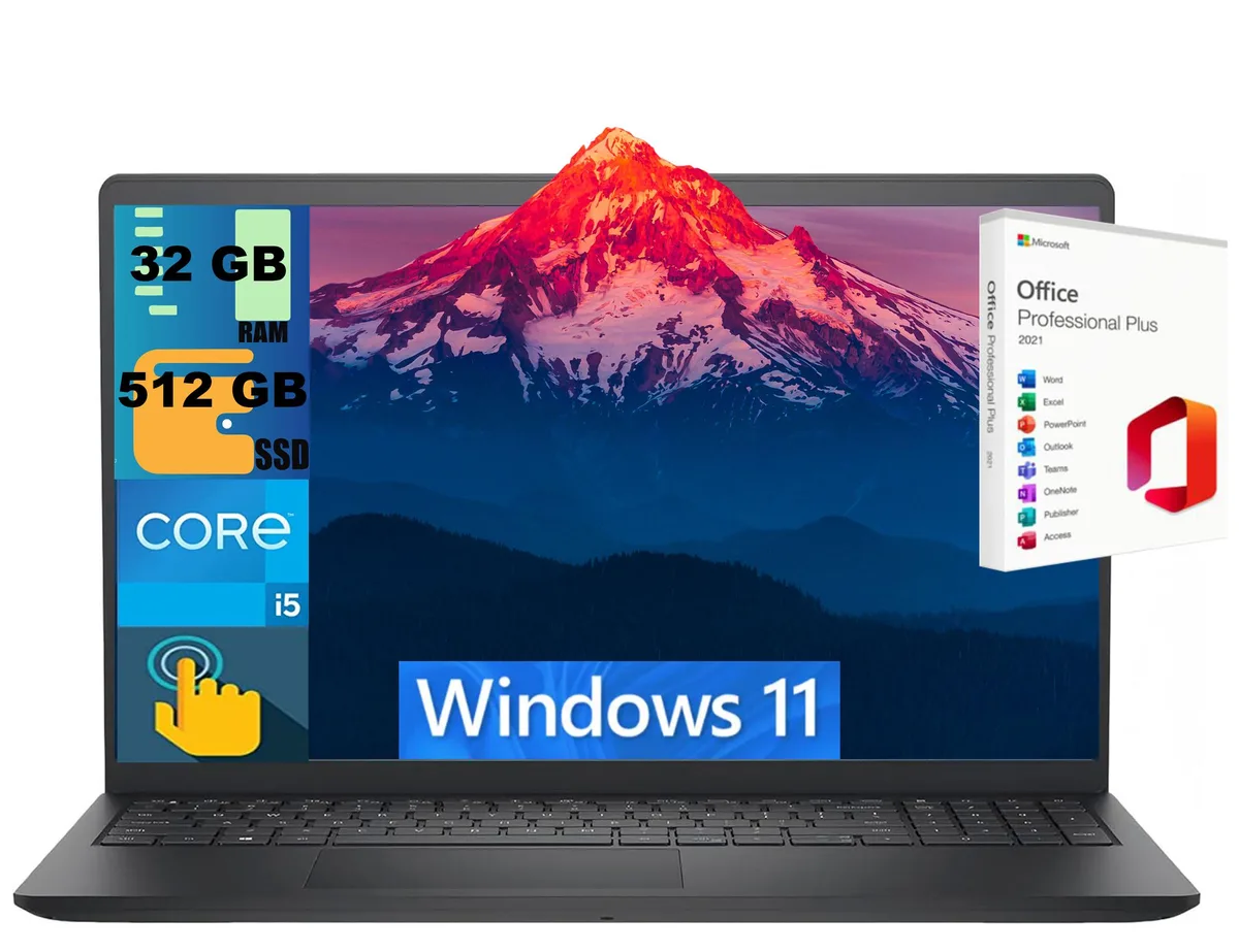 DELL DELL Inspiron 15 laptop i5-1334U 32GB 512GB 15.6" FHD Touchscreen Windows 11 2021 — product photo