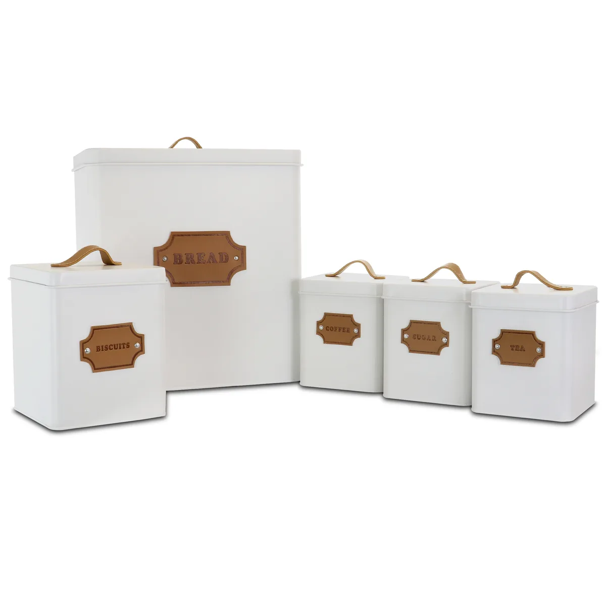 MegaChef MegaChef MG-415 5 Piece Canister Set White food storage — product photo