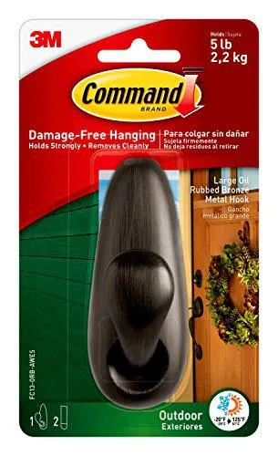 Command Command Outdoor Large Bronze Metal Hook 1-Hook 2-Strips — product photo