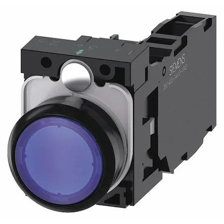 SIEMENS SIEMENS 3SU1103-0AB50-1FA0 Illuminated Push Button 22 mm Blue 1NO/1NC — product photo