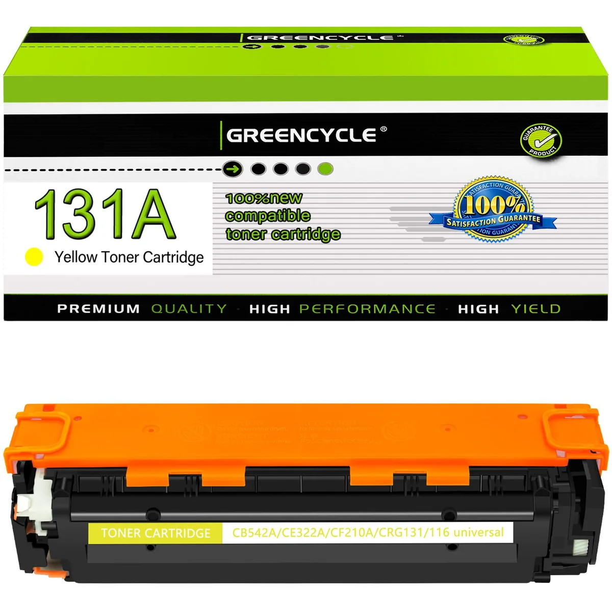 GREENCYCLE GREENCYCLE CF212A Yellow Toner Cartridge 131A 1800 pages — product photo